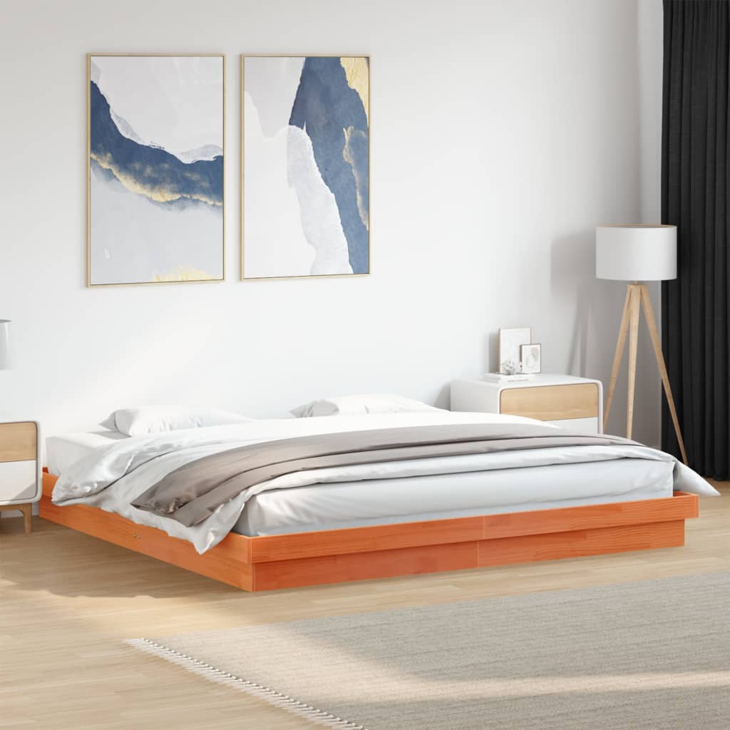 Giroletto LED Marrone Cera 200x200 cm in Legno Massello di Pino | homemem39