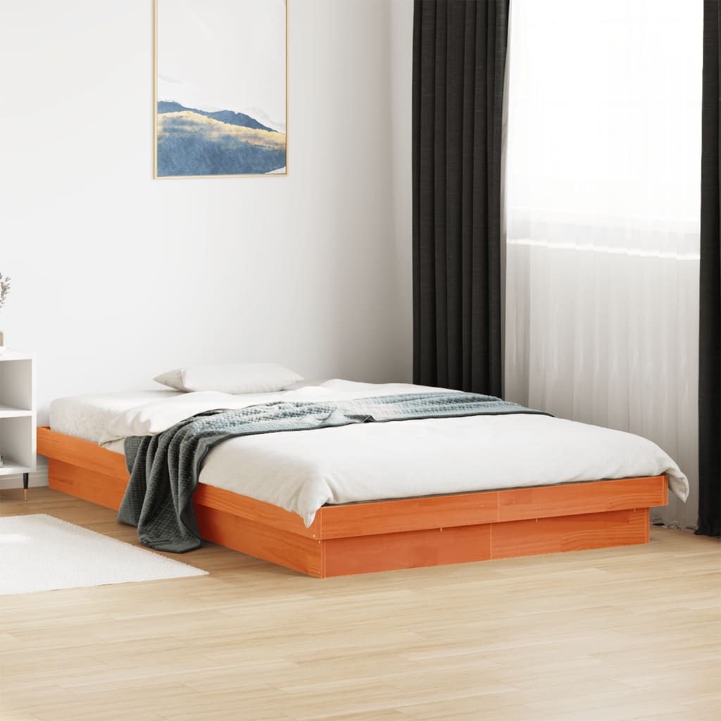 Giroletto LED Marrone Cera 120x190 cm in Legno Massello di Pino | homemem39