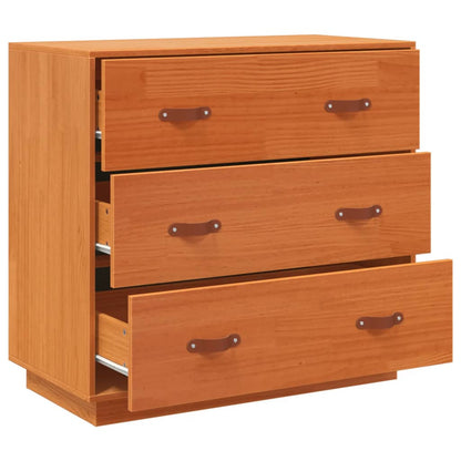 Credenza Marrone Cera 80x40x75 cm in Legno Massello di Pino - homemem39