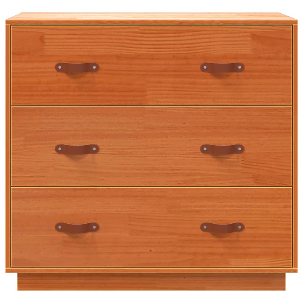 Credenza Marrone Cera 80x40x75 cm in Legno Massello di Pino - homemem39
