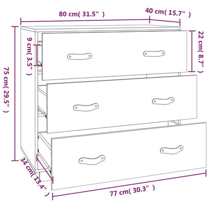 Credenza Marrone Cera 80x40x75 cm in Legno Massello di Pino | homemem39