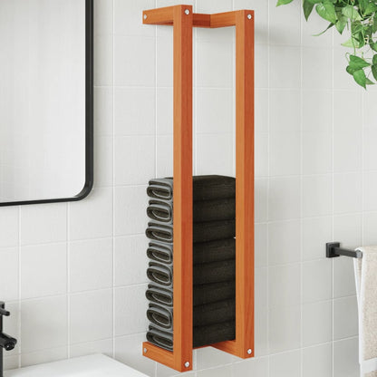 Portasciugamani Marrone Cera 23x18x90 cm Legno Massello di Pino - homemem39