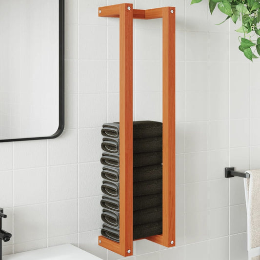 Portasciugamani Marrone Cera 23x18x90 cm Legno Massello di Pino - homemem39