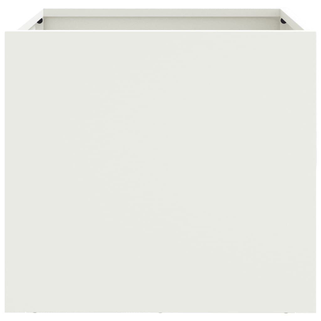 Fioriere 2 pz Bianche 32x30x29 cm in Acciaio - homemem39
