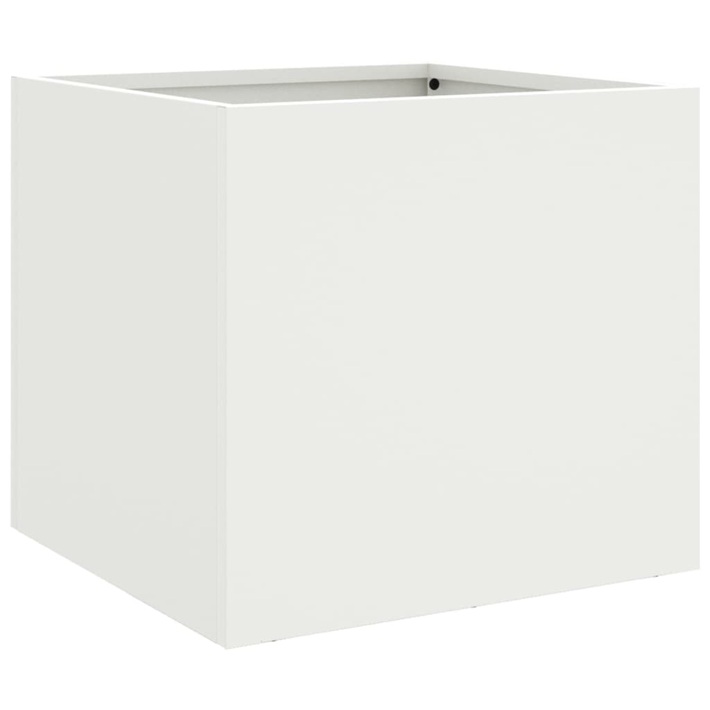 Fioriere 2 pz Bianche 32x30x29 cm in Acciaio - homemem39