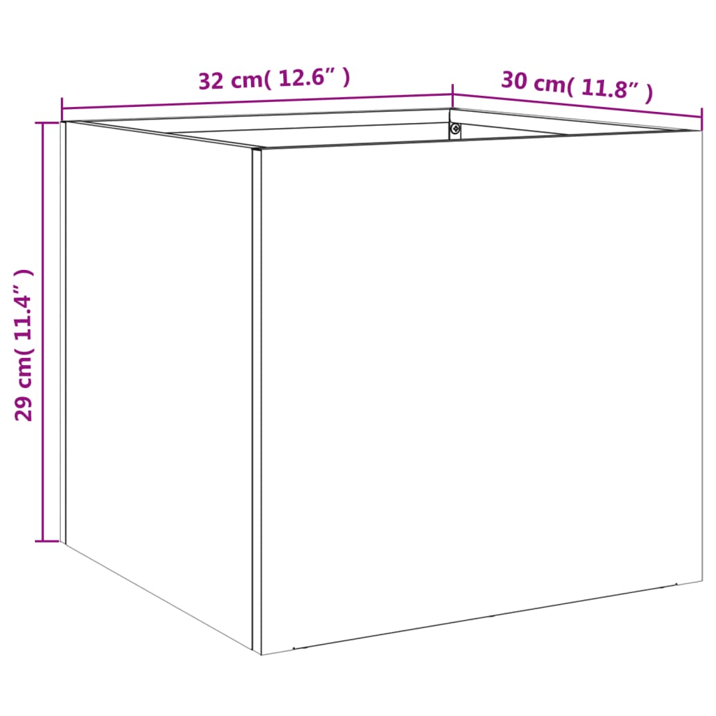 Fioriere 2 pz Bianche 32x30x29 cm in Acciaio - homemem39