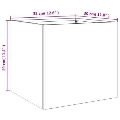 Fioriere 2 pz Bianche 32x30x29 cm in Acciaio - homemem39