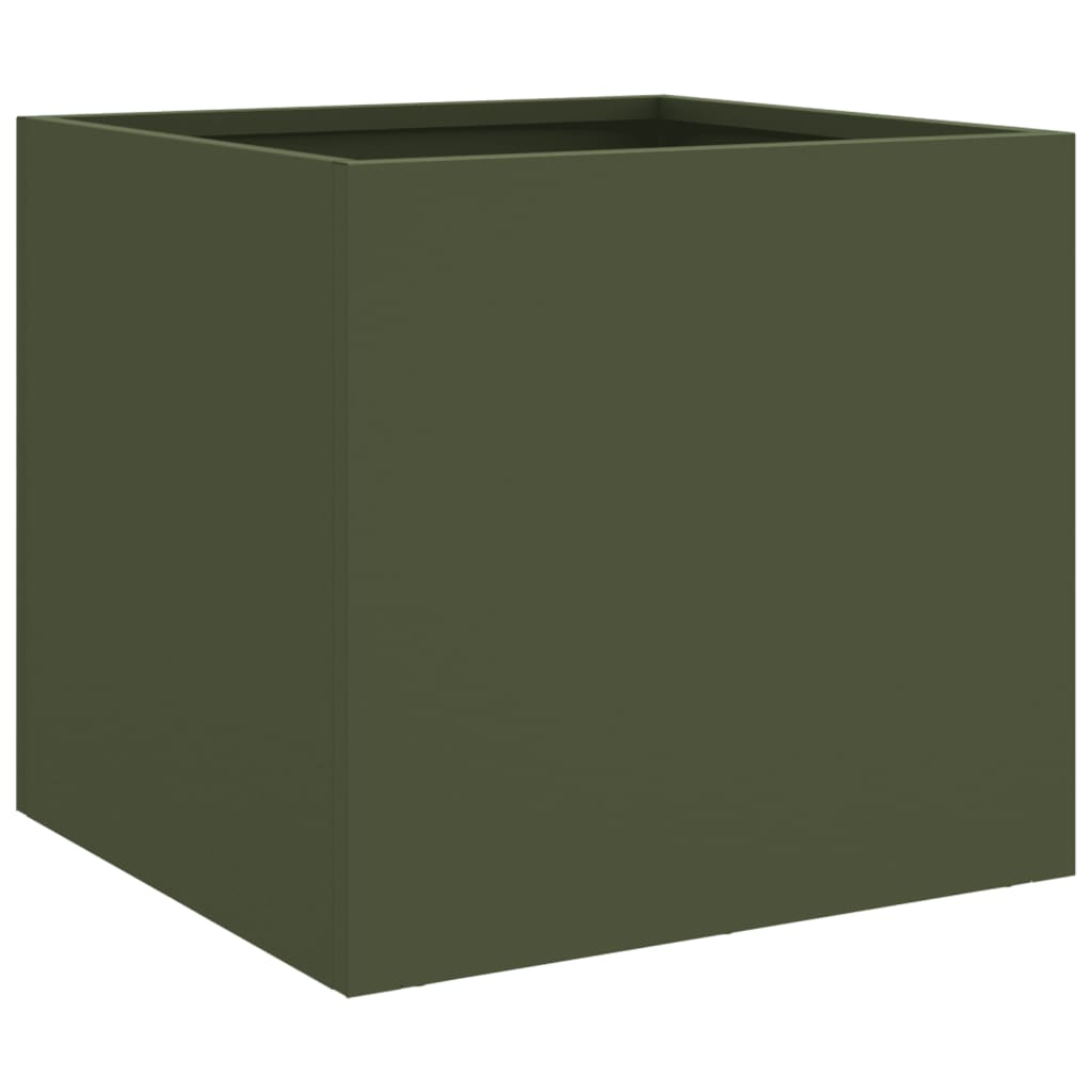 Fioriera da Giardino Verde Oliva 32x30x29 cm in Acciaio - homemem39