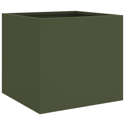 Fioriera da Giardino Verde Oliva 32x30x29 cm in Acciaio - homemem39