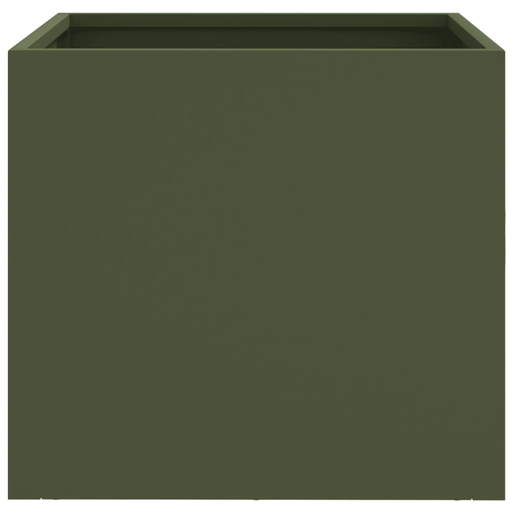 Fioriera da Giardino Verde Oliva 32x30x29 cm in Acciaio - homemem39