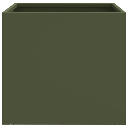Fioriera da Giardino Verde Oliva 32x30x29 cm in Acciaio - homemem39