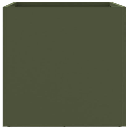 Fioriera da Giardino Verde Oliva 32x30x29 cm in Acciaio - homemem39