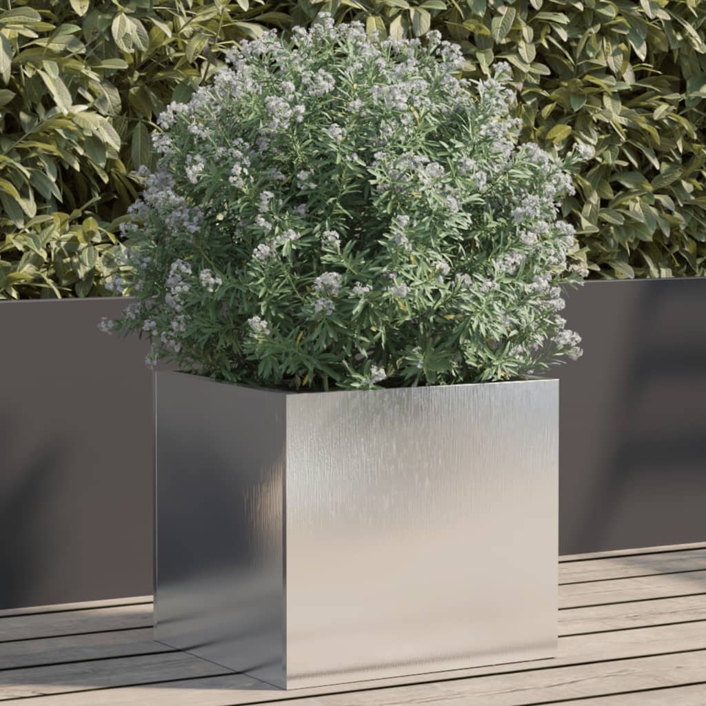 Fioriera Argento 32x30x29 cm in Acciaio Inox | homemem39
