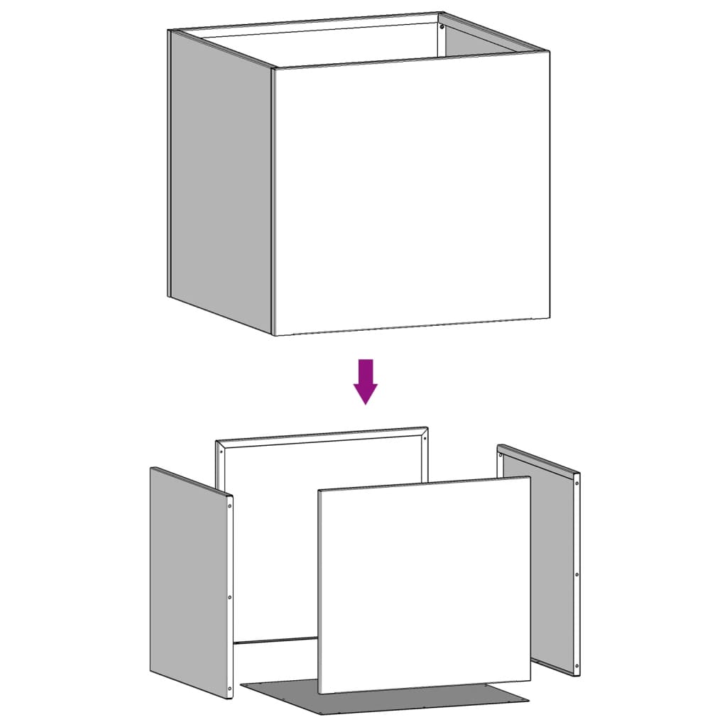 Fioriere 2 pz Argento 32x30x29 cm in Acciaio Inox - homemem39