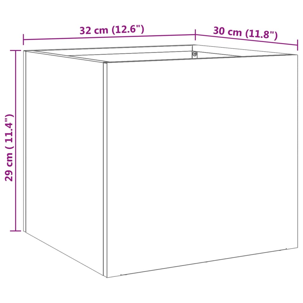 Fioriere 2 pz Argento 32x30x29 cm in Acciaio Inox - homemem39