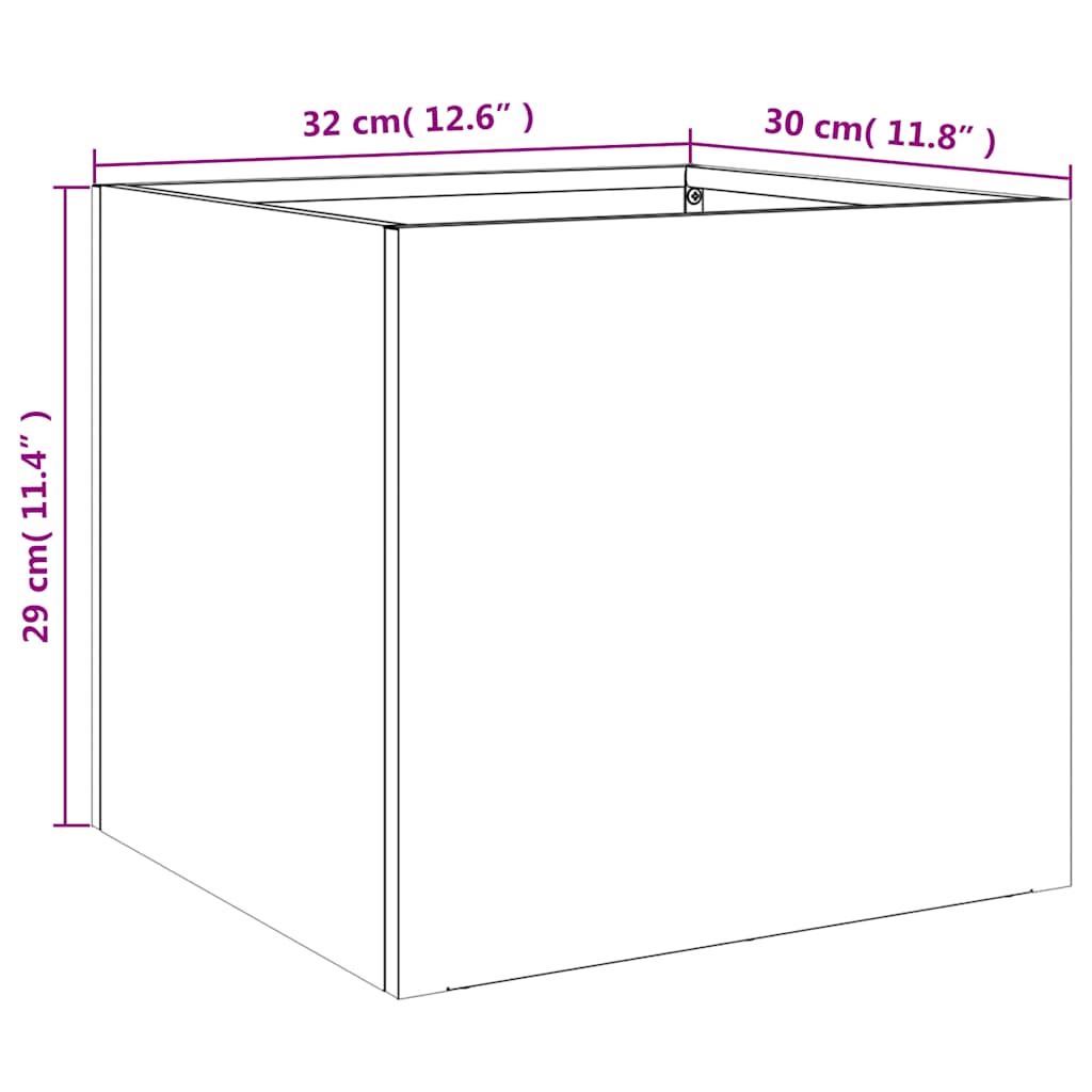 Fioriere 2pz Argento 32x30x29 cm in Acciaio Zincato - homemem39
