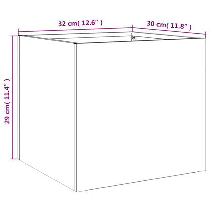 Fioriere 2pz Argento 32x30x29 cm in Acciaio Zincato - homemem39