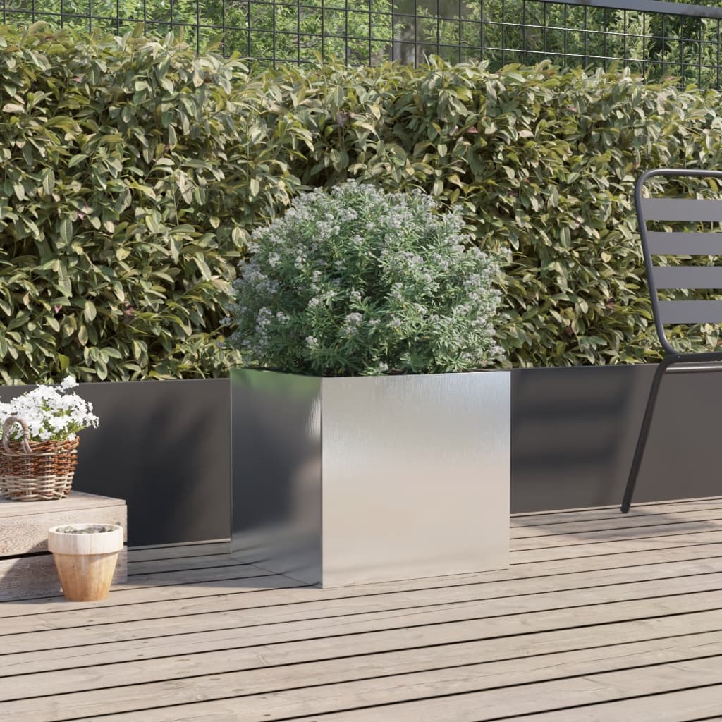 Fioriera Argento 42x40x39 cm in Acciaio Inox | homemem39