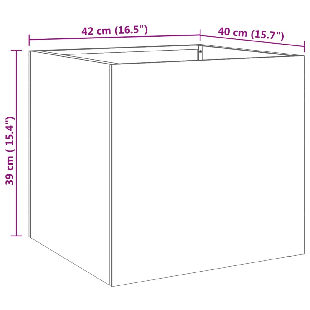 Fioriera Argento 42x40x39 cm in Acciaio Inox | homemem39