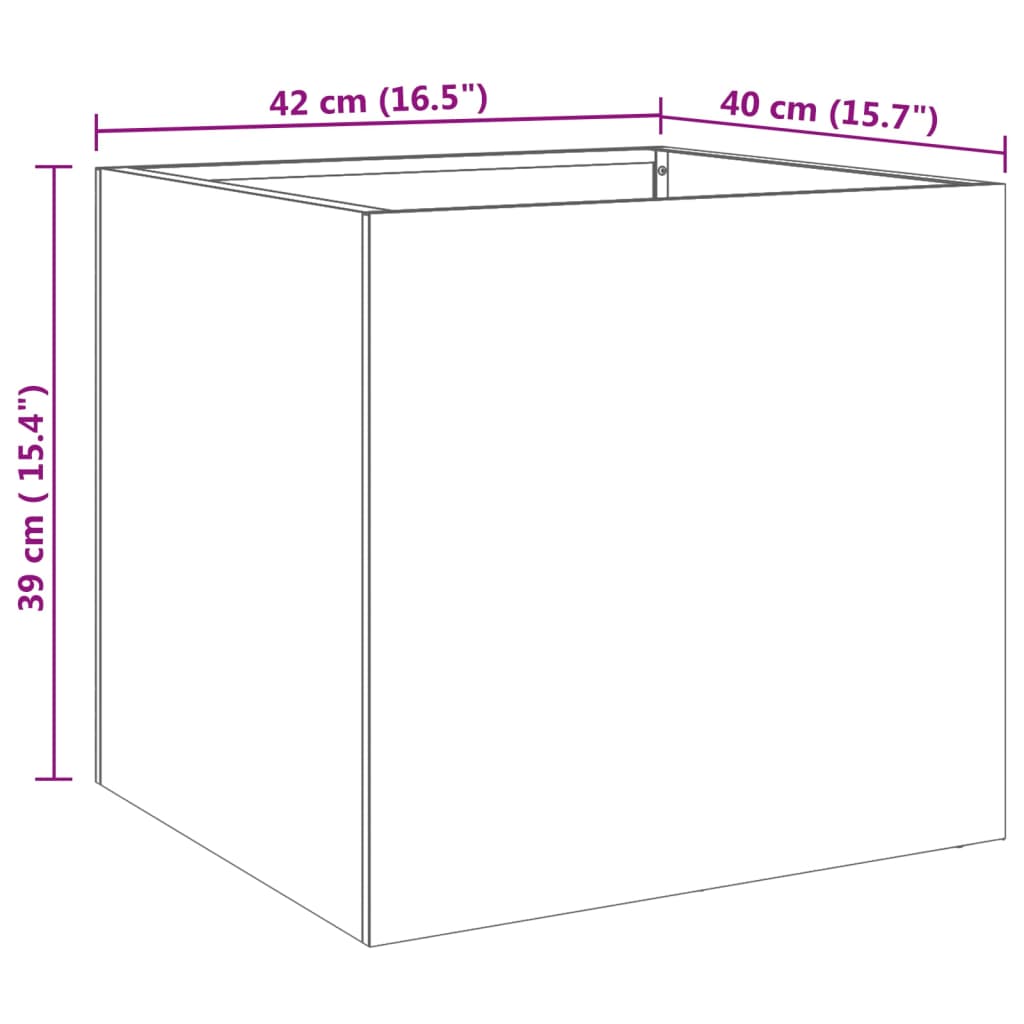 Fioriere 2 pz Argento 42x40x39 cm in Acciaio Inox | homemem39