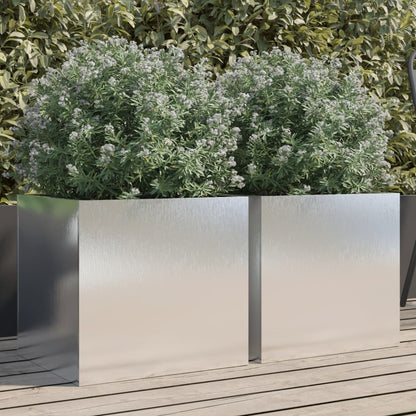 Fioriere 2 pz Argento 42x40x39 cm in Acciaio Inox | homemem39