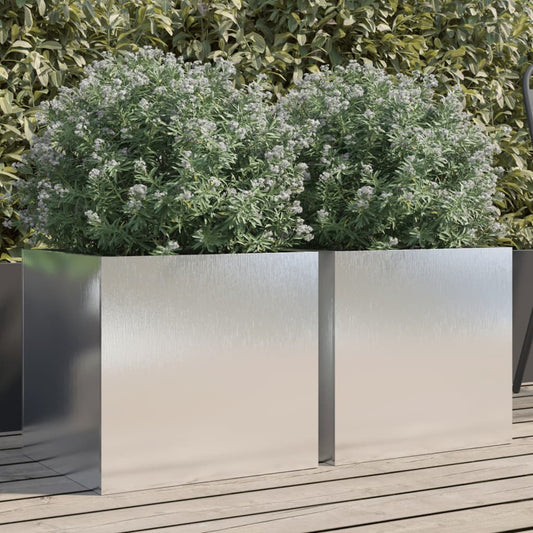 Fioriere 2 pz Argento 42x40x39 cm in Acciaio Inox | homemem39