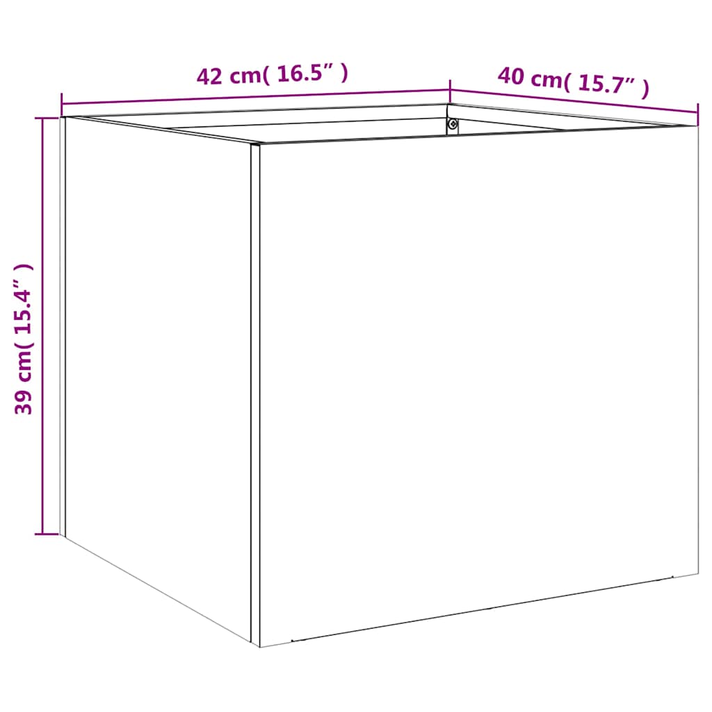 Fioriere 2pz Argento 42x40x39 cm in Acciaio Zincato - homemem39