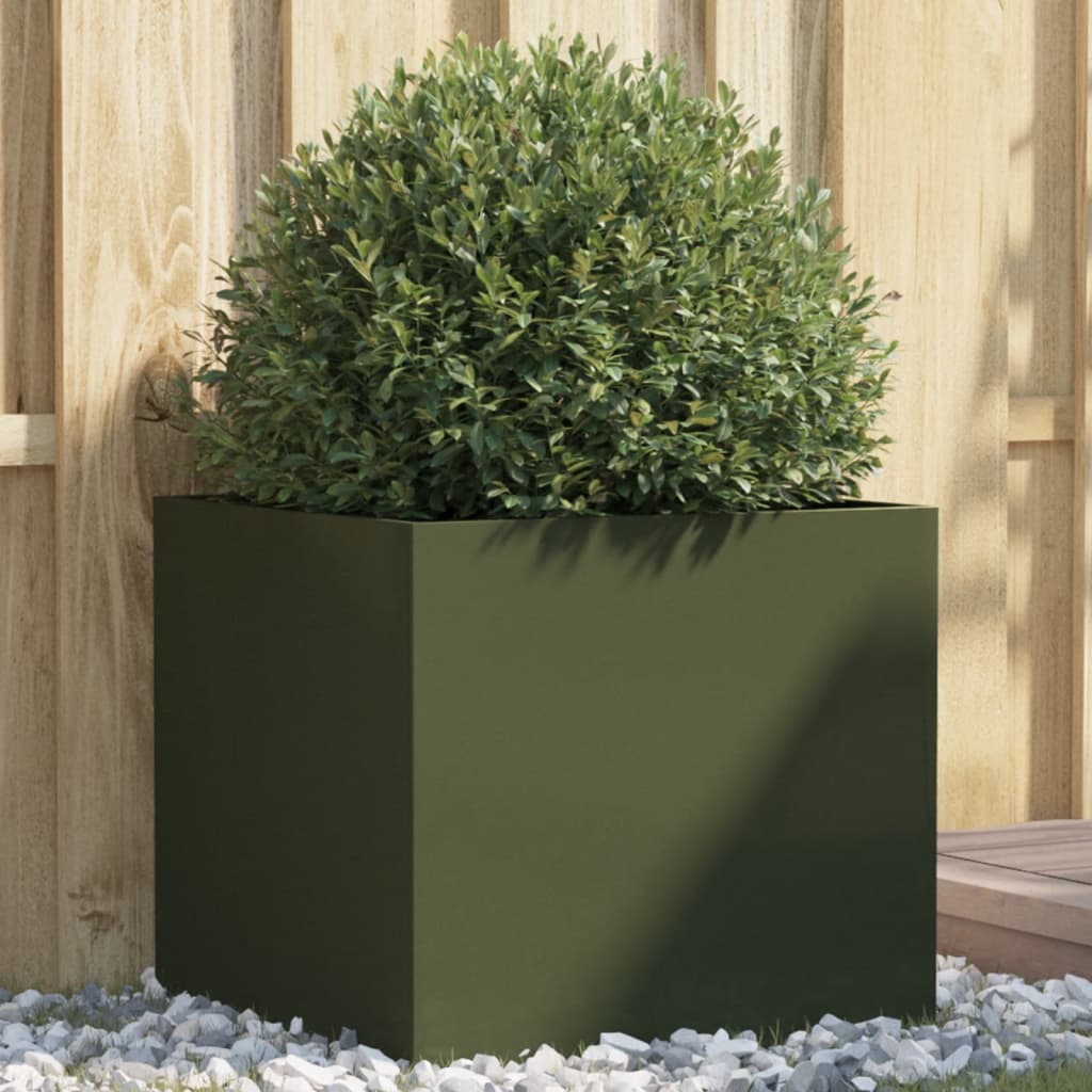 Fioriera Verde Oliva 49x47x46 cm in Acciaio - homemem39