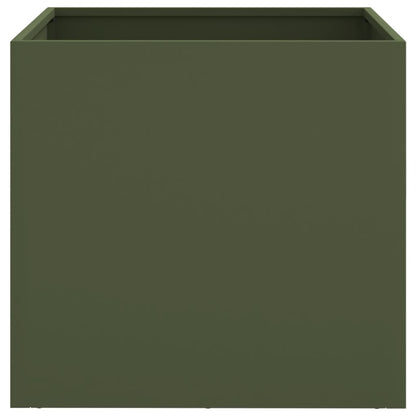 Fioriere 2 pz Verde Oliva 49x47x46 cm in Acciaio