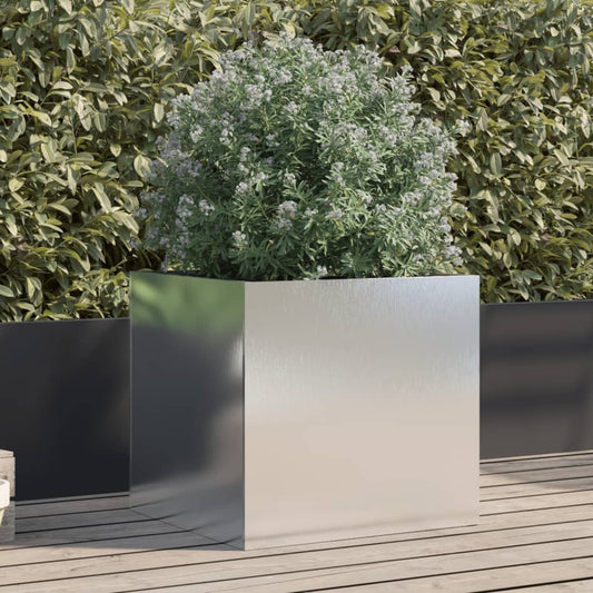 Fioriera Argento 49x47x46 cm in Acciaio Inox - homemem39