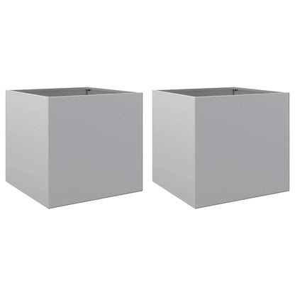 Fioriere 2pz Argento 49x47x46 cm in Acciaio Zincato