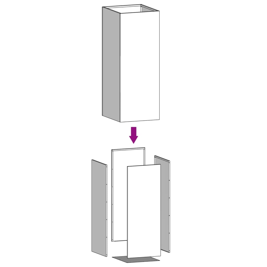 Fioriera Argento 32x29x75 cm in Acciaio Inox | homemem39