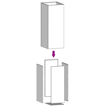 Fioriera Argento 32x29x75 cm in Acciaio Inox | homemem39