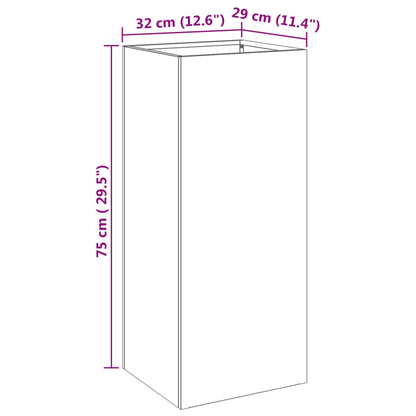 Fioriera Argento 32x29x75 cm in Acciaio Inox | homemem39