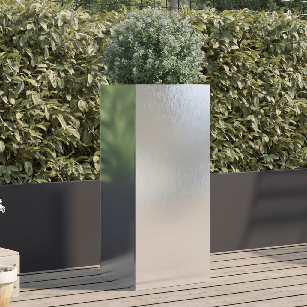 Fioriera Argento 32x29x75 cm in Acciaio Inox | homemem39