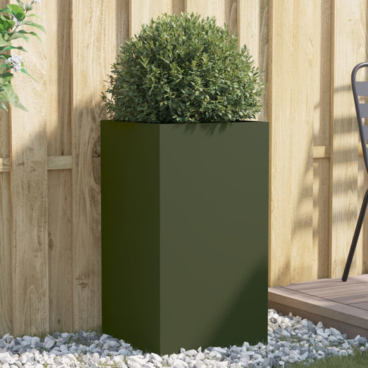 Fioriera Verde Oliva 42x38x75 cm in Acciaio - homemem39