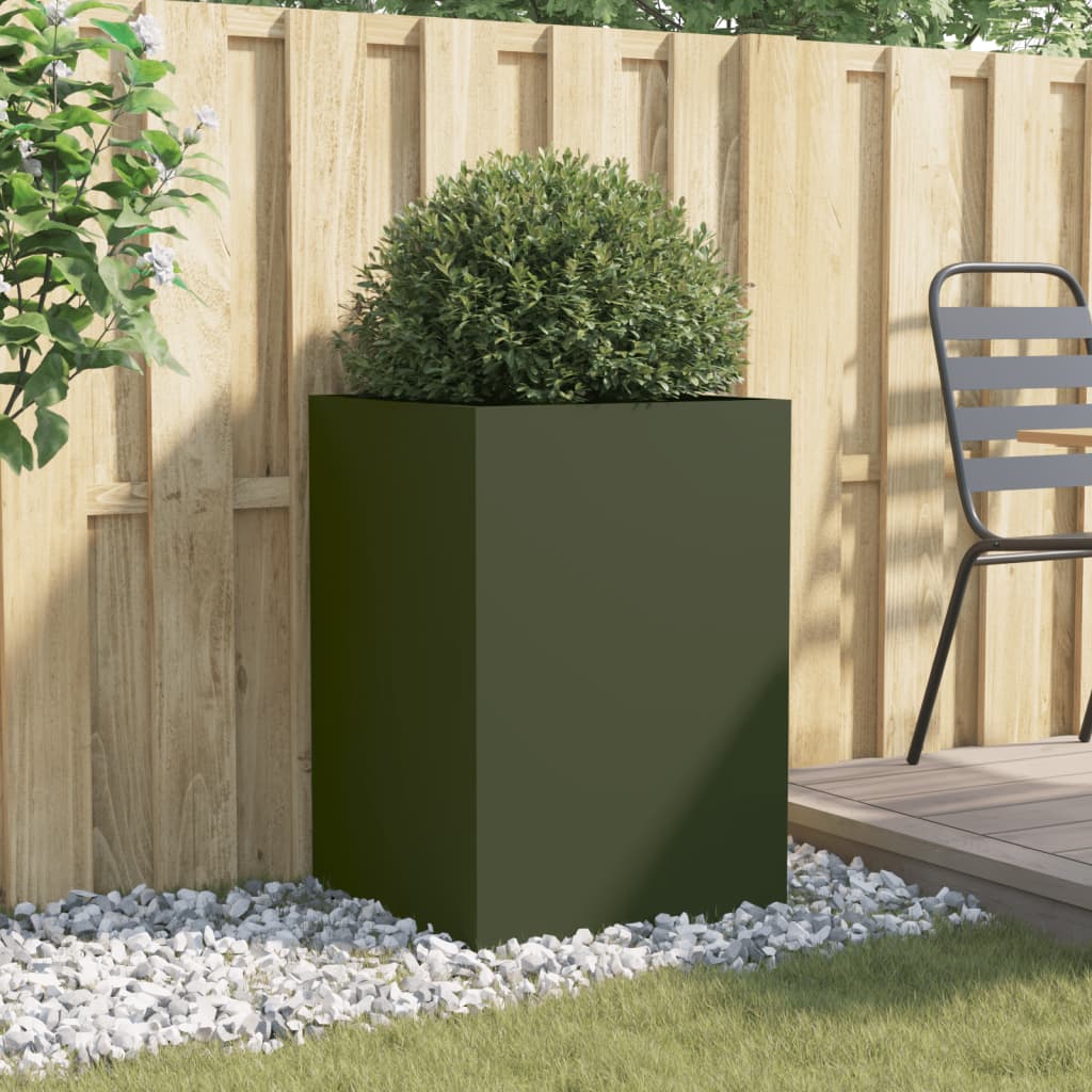 Fioriera Verde Oliva 52x48x75 cm in Acciaio