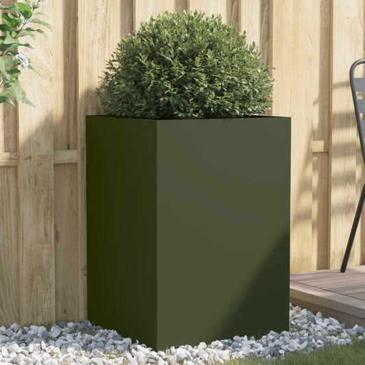 Fioriera Verde Oliva 52x48x75 cm in Acciaio