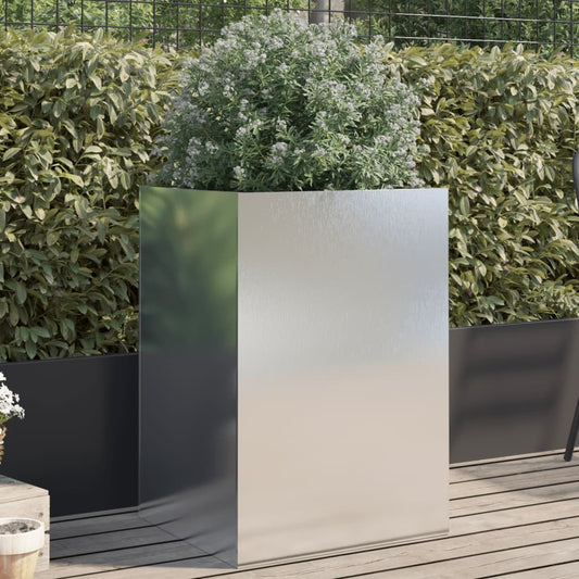 Fioriera Argento 52x48x75 cm in Acciaio Inox - homemem39