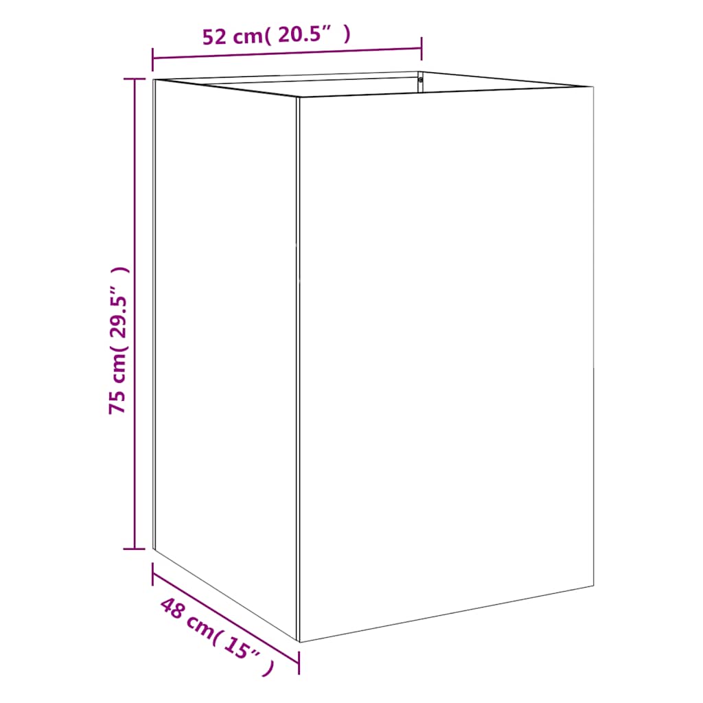 Fioriera Argento 52x48x75 cm in Acciaio Zincato - homemem39