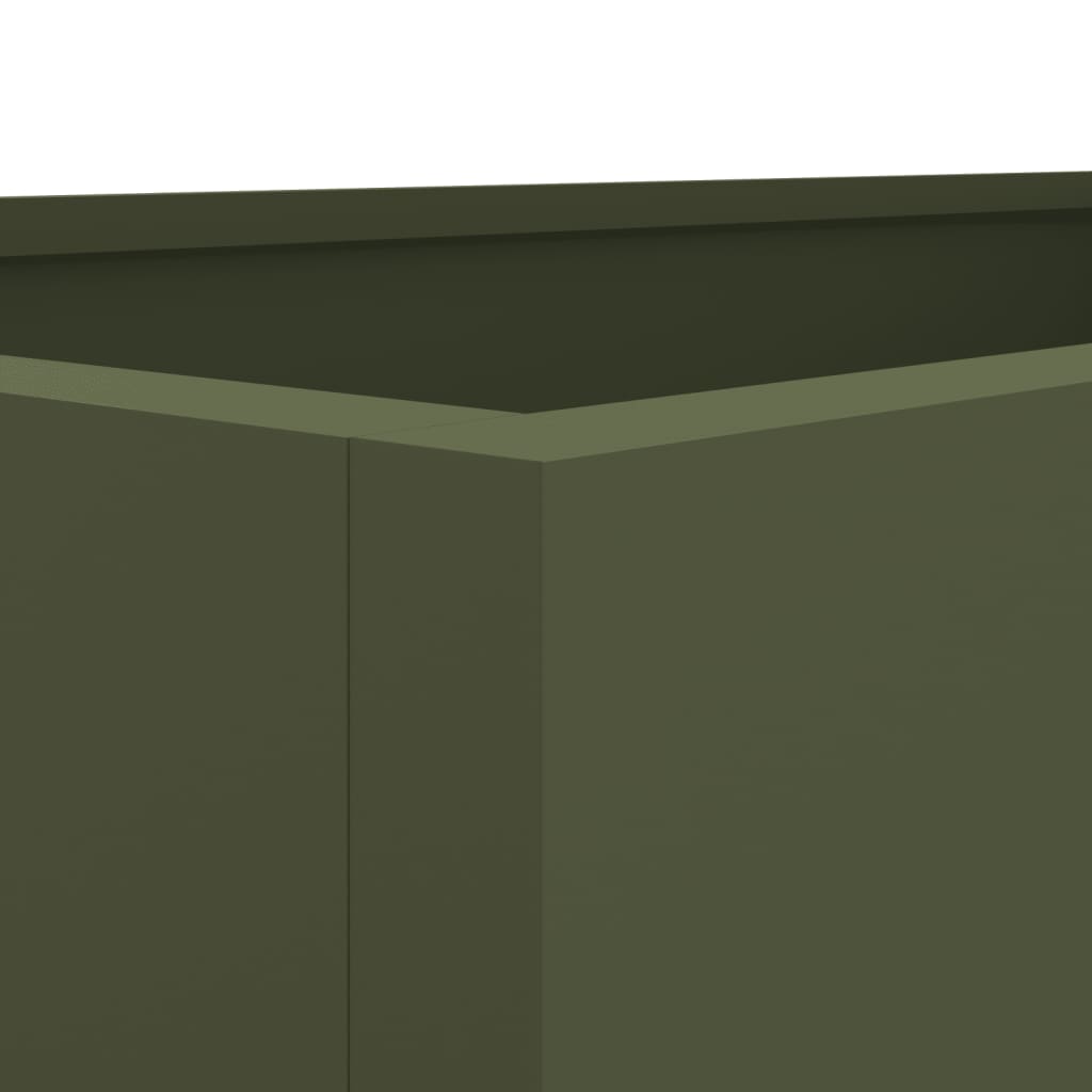 Fioriera Verde Oliva 62x30x29 cm in Acciaio - homemem39