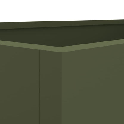 Fioriera Verde Oliva 62x30x29 cm in Acciaio - homemem39