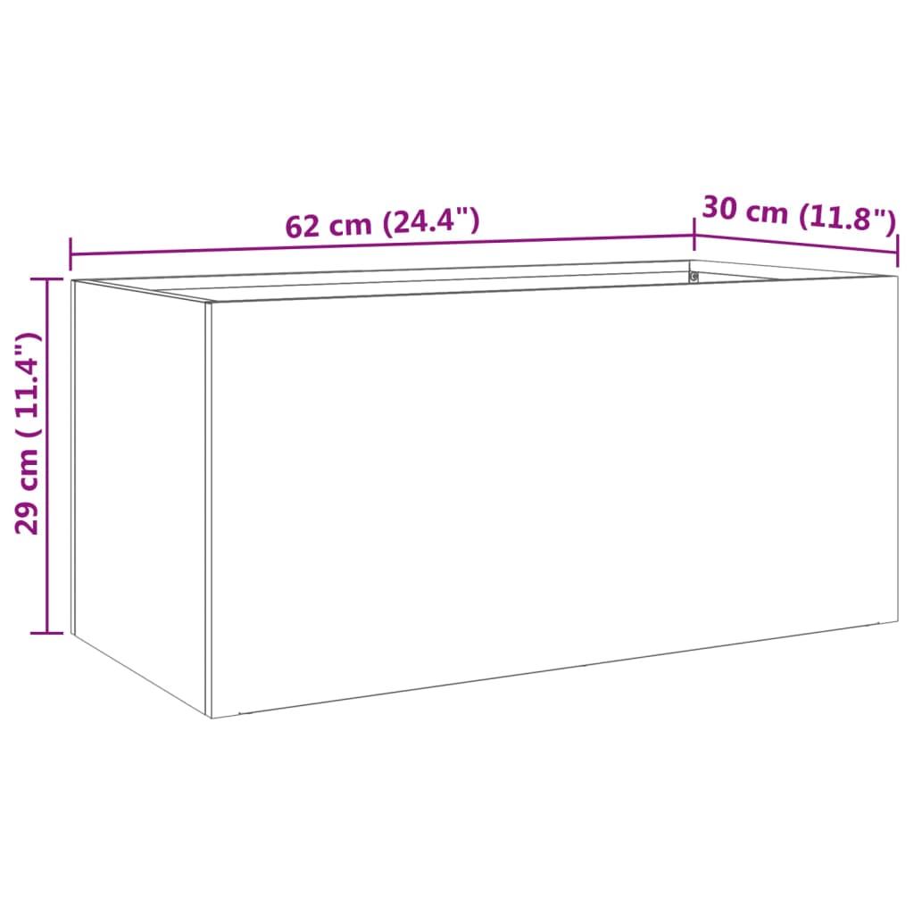 Fioriera Argento 62x30x29 cm in Acciaio Inox | homemem39