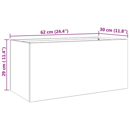 Fioriera Argento 62x30x29 cm in Acciaio Inox | homemem39