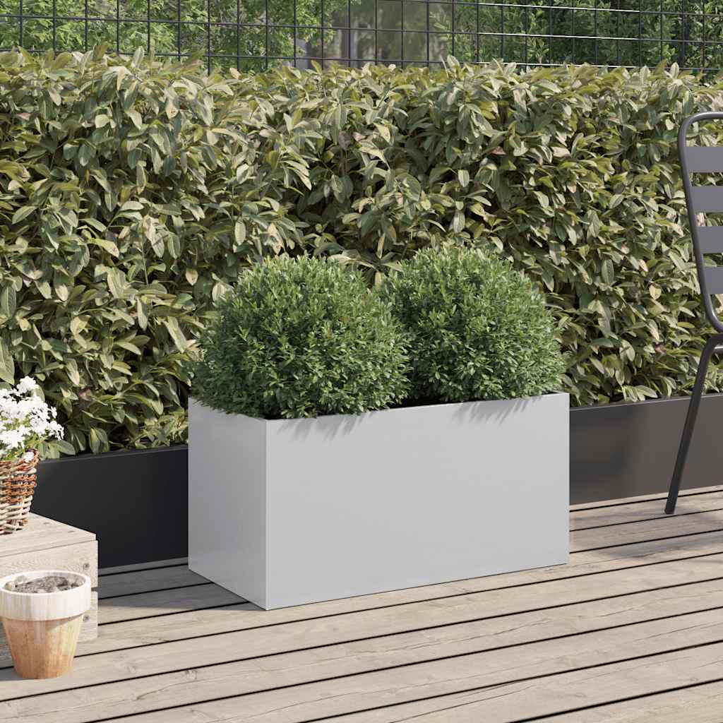 Fioriera Argento 62x30x29 cm in Acciaio Zincato - homemem39