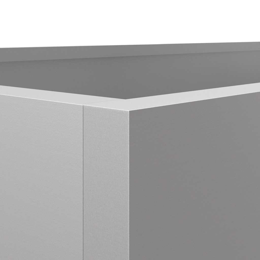 Fioriera Argento 62x30x29 cm in Acciaio Zincato - homemem39