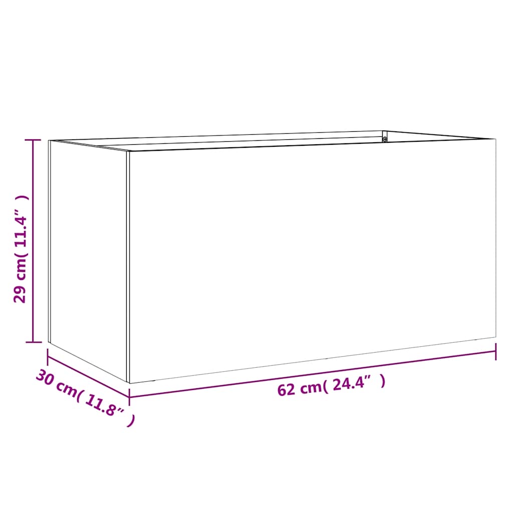 Fioriera Argento 62x30x29 cm in Acciaio Zincato - homemem39