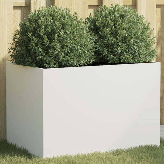 Fioriera Bianca 62x30x29 cm in Acciaio - homemem39