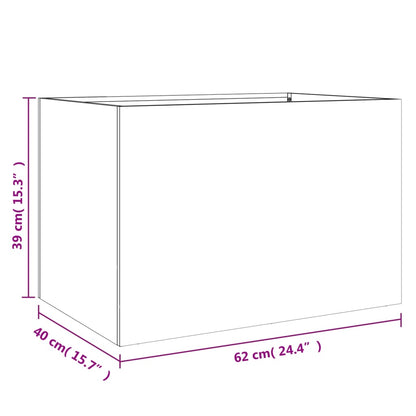 Fioriera Antracite 62x30x29 cm in Acciaio - homemem39