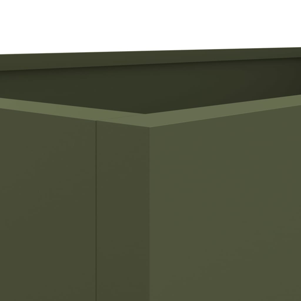 Fioriera Verde Oliva 62x30x29 cm in Acciaio - homemem39